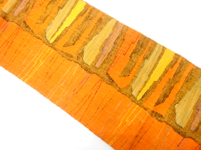 JAPANESE NAGOYA OBI / MAWATA TSUMUGI / WOVEN ABSTRACT